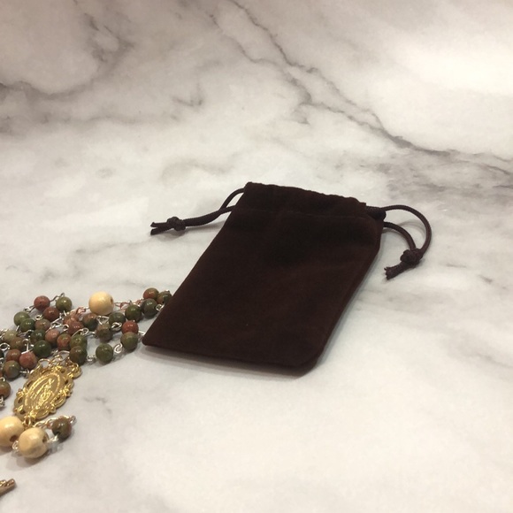 NEW Handmade 36” Rosary with Brown Drawstring Carrying Case Item #PHK134 - Picture 3 of 4